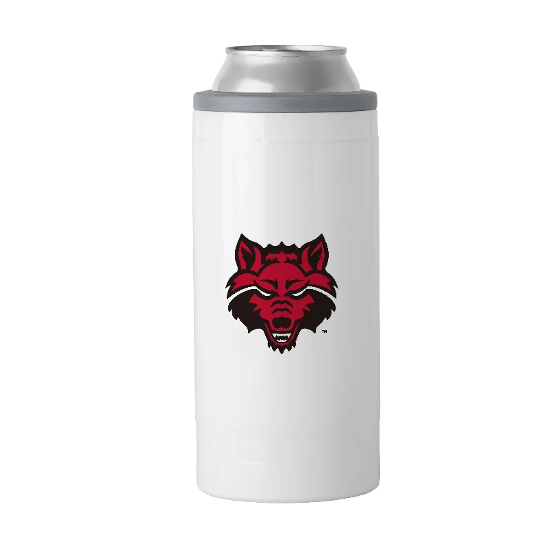 Custom Team Mugs With Exclusive Designs-Arkansas State 12oz Gameday Slim Can Coolie