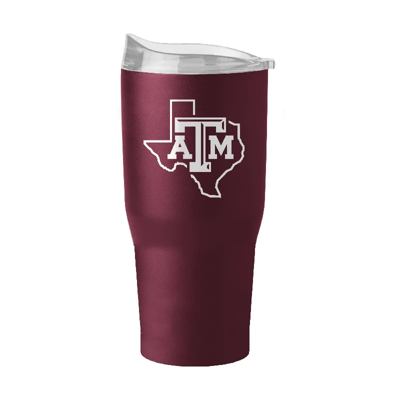 Custom Team Mugs With Player Stats-Texas A&M State Logo 30oz Gameday Powder Coat Tumbler