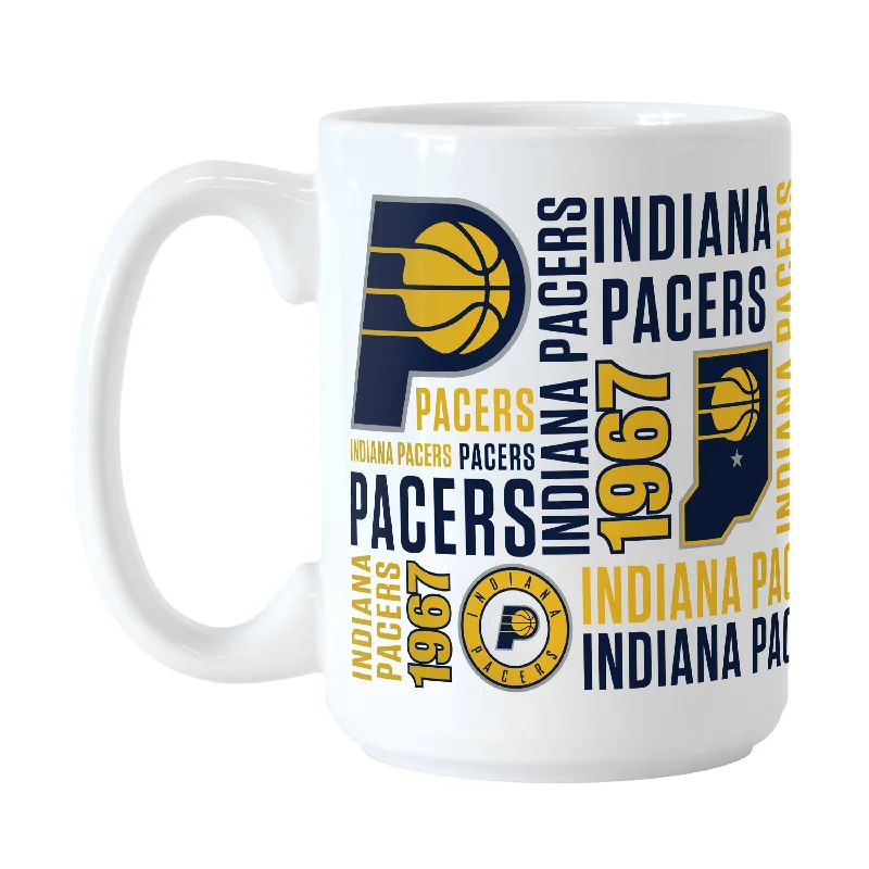 Custom Team Mugs For Schools-Indiana Pacers 15oz Spirit Sublimated Mug