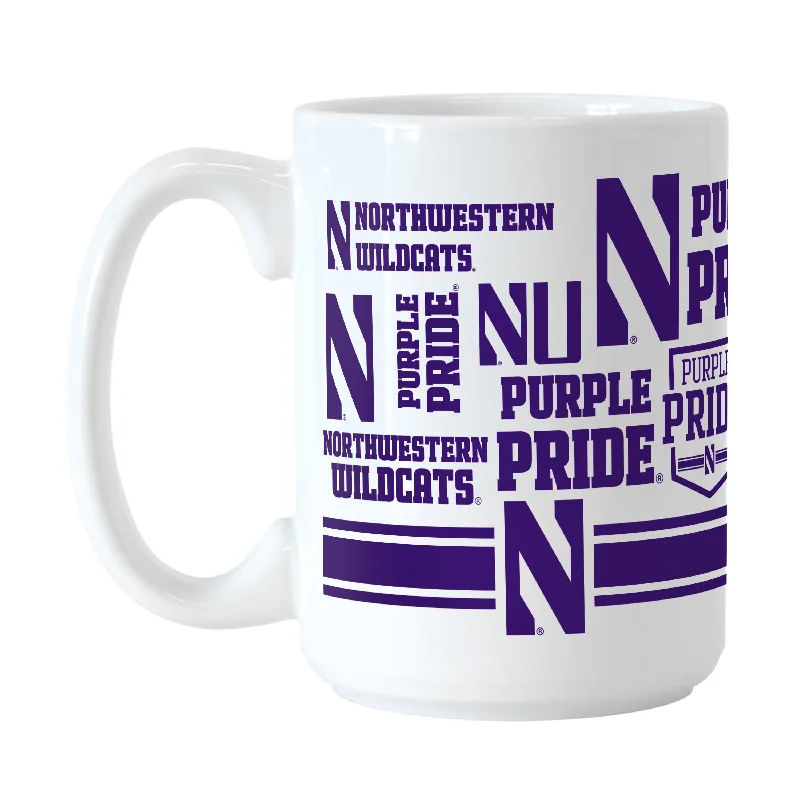 Team Mugs For Gift Giving-Northwestern 15oz Spirit Sublimated Mug