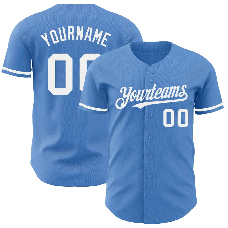 Personalized Baseball Jerseys For Corporate Gifting-Custom Powder Blue White Authentic Baseball Jersey