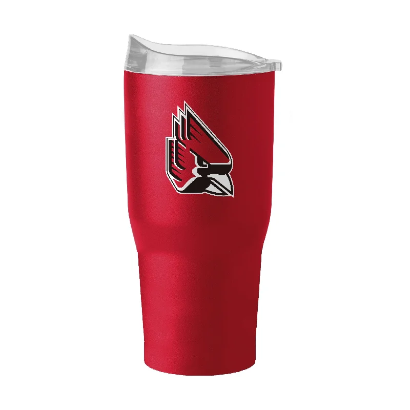 Team Mugs With Custom Team Patches-Ball State 30oz Flipside Powder Coat Tumbler