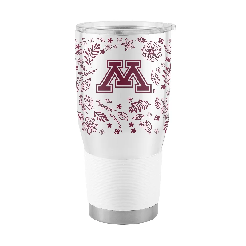 Custom Team Mugs With Team Colors-Minnesota 30oz Botanical Stainless Steel Tumbler