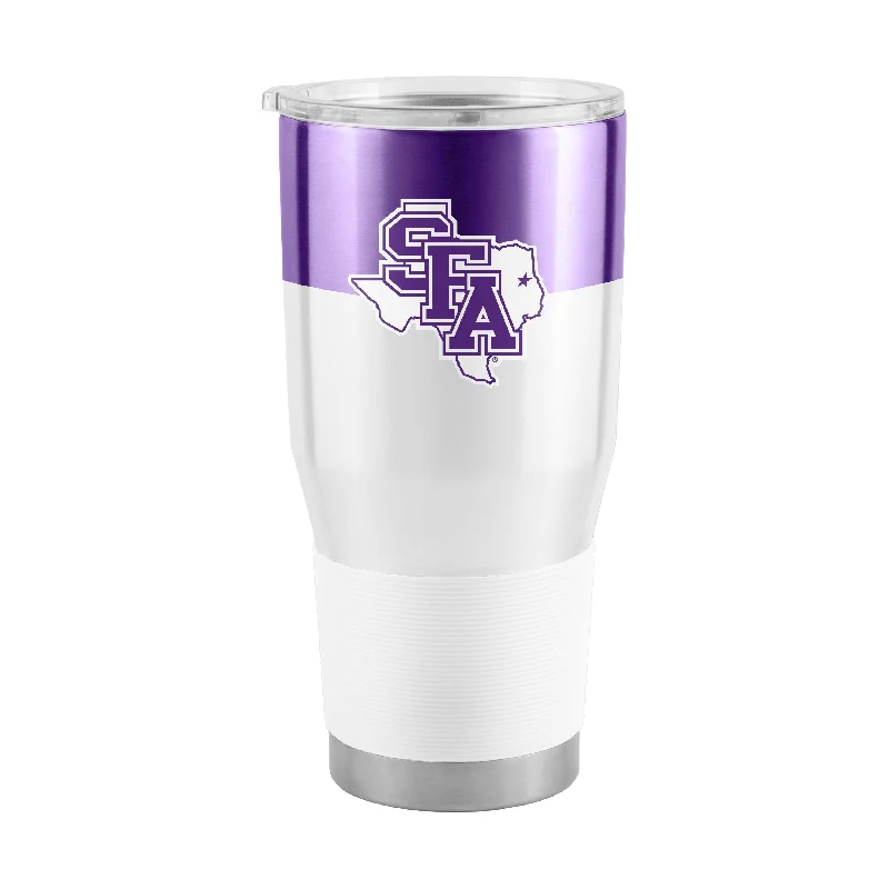 Personalized Team Mugs For Coaches-Stephen F Austin 30oz Colorblock Stainless Steel Tumbler