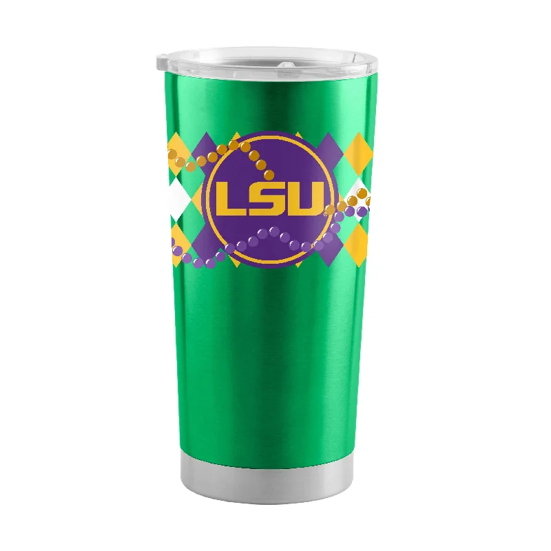 Team Mugs For Team Gifts & Recognition-LSU 20oz Mardi Gras Stainless Tumbler