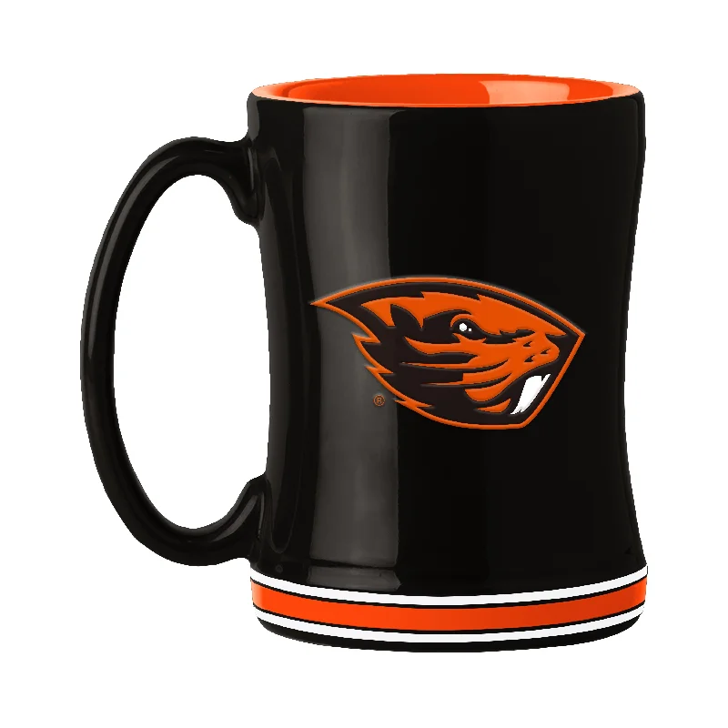 Custom Team Mugs With Player Names & Numbers-Oregon State 14oz Relief Mug