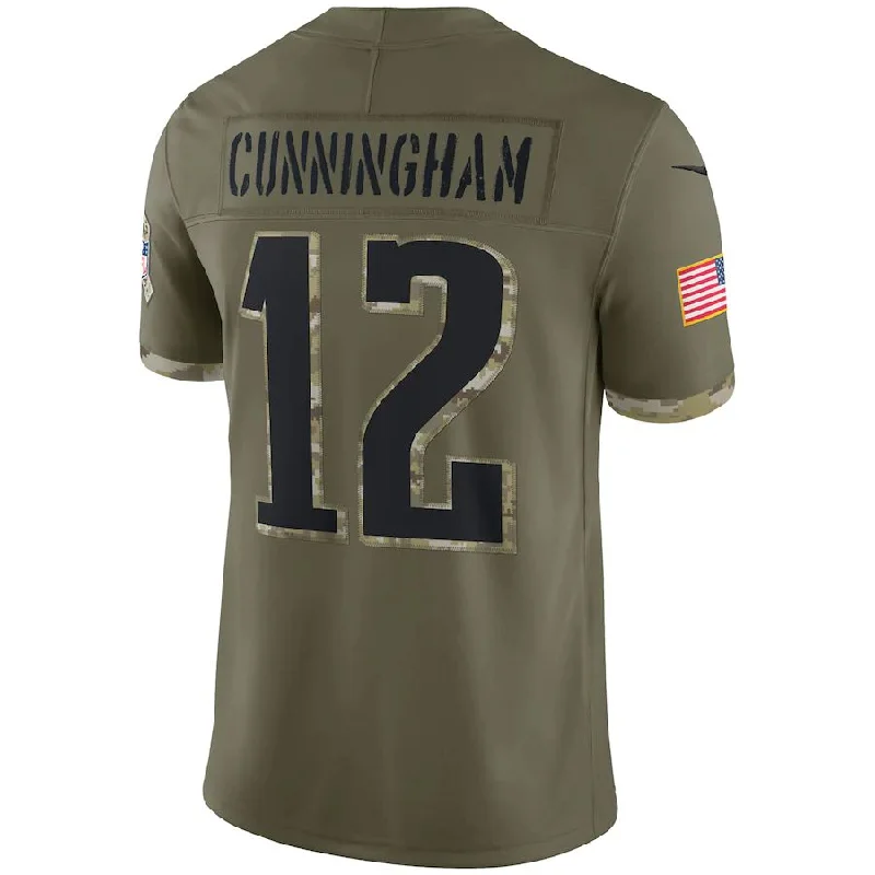 Custom Rugby Jerseys With Vintage Looks-P.Eagles #12 Randall Cunningham Olive 2022 Salute To Service Retired Player Limited Jersey Stitched American Football Jerseys