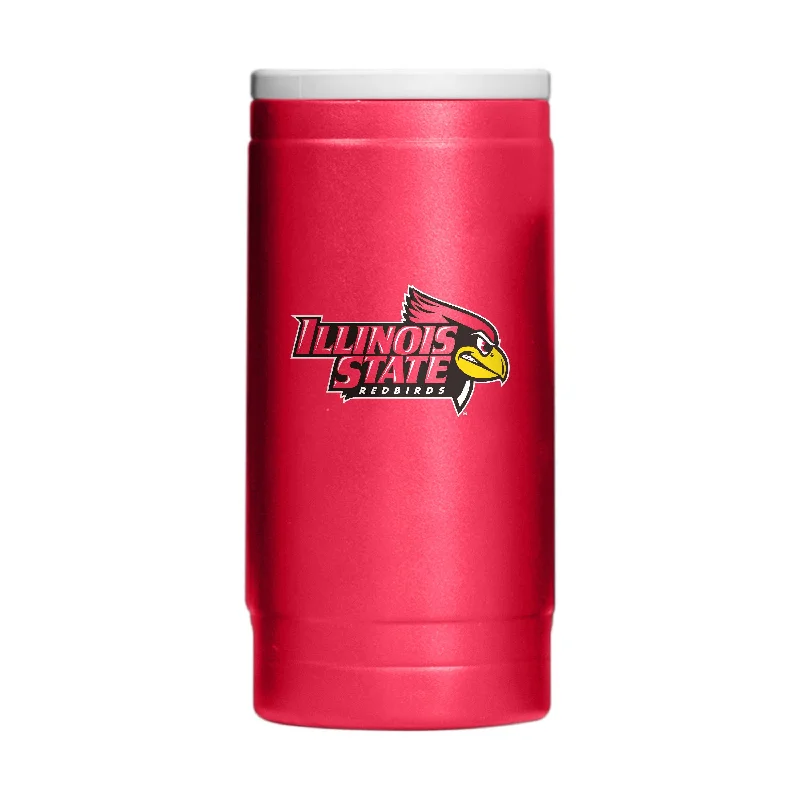 Custom Team Mugs For Fan Gifts-Illinois State 12oz Flipside Powder Coat Slim Can Coolie