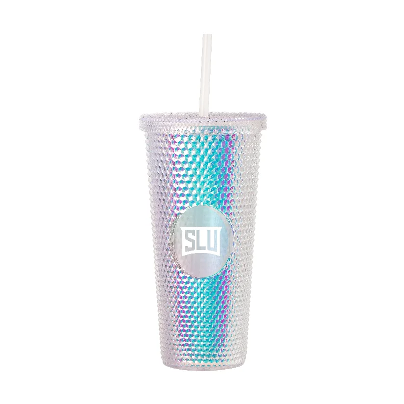 Custom Team Mugs For Event Sponsorship Branding-Saint Louis Univ 24oz Iridescent Studded Tumbler