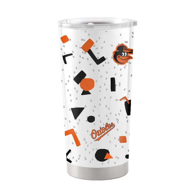 Personalized Team Mugs For Schools-Baltimore Orioles 20oz Flashback Stainless Steel Tumbler