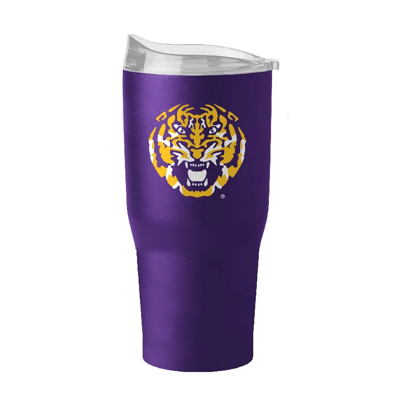 Custom Team Mugs For Charity Supporters-LSU Tiger Logo 30oz Gameday Powder Coat Tumbler