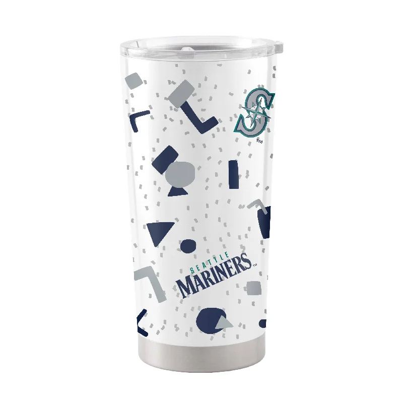 Team Mugs For School Spirit Merchandise-Seattle Mariners 20oz Flashback Stainless Steel Tumbler