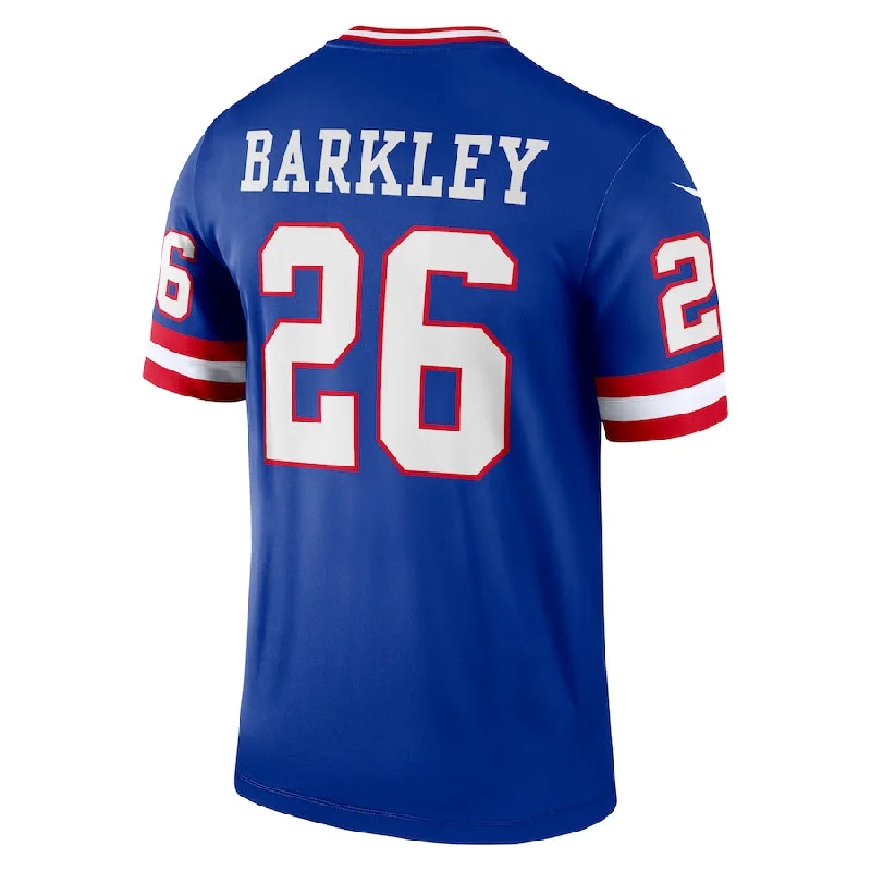 Custom Rugby Jerseys For Youth Leagues-NY.Giants #26 Saquon Barkley Royal Classic Player Legend Jersey Stitched American Football Jerseys