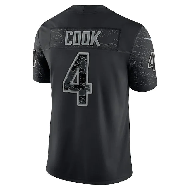 Rugby Jerseys With Custom Fit and Fabric-MN.Vikings #4 Dalvin Cook Black RFLCTV Limited Jersey Stitched American Football Jerseys