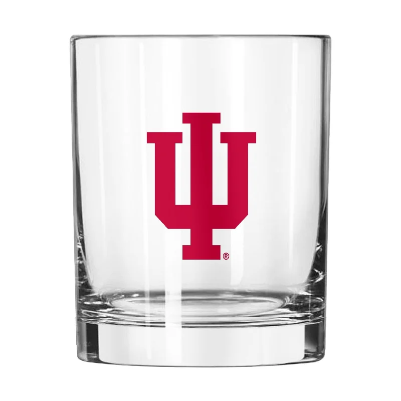 Custom Team Mugs For Local Sports Events-Indiana 14oz Gameday Rocks Glass