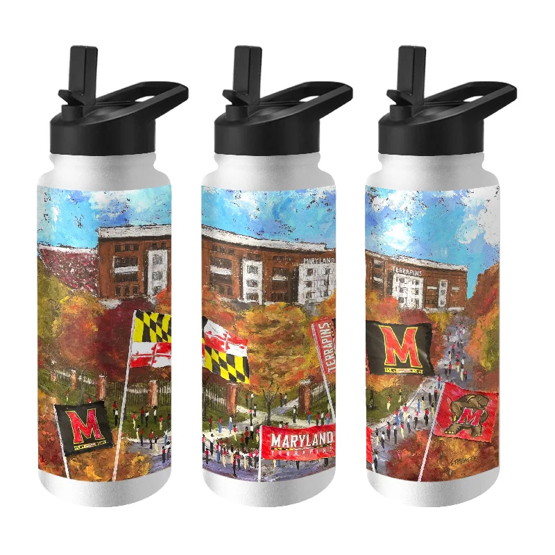 Personalized Team Mugs With Special Emblems-Maryland 34oz Collector Quencher Bottle