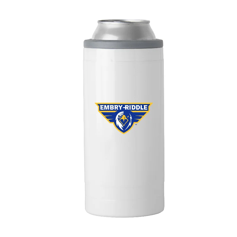 Custom Team Mugs For Employee Recognition-Embry Riddle Prescott 12oz Gameday Slim Can Coolie